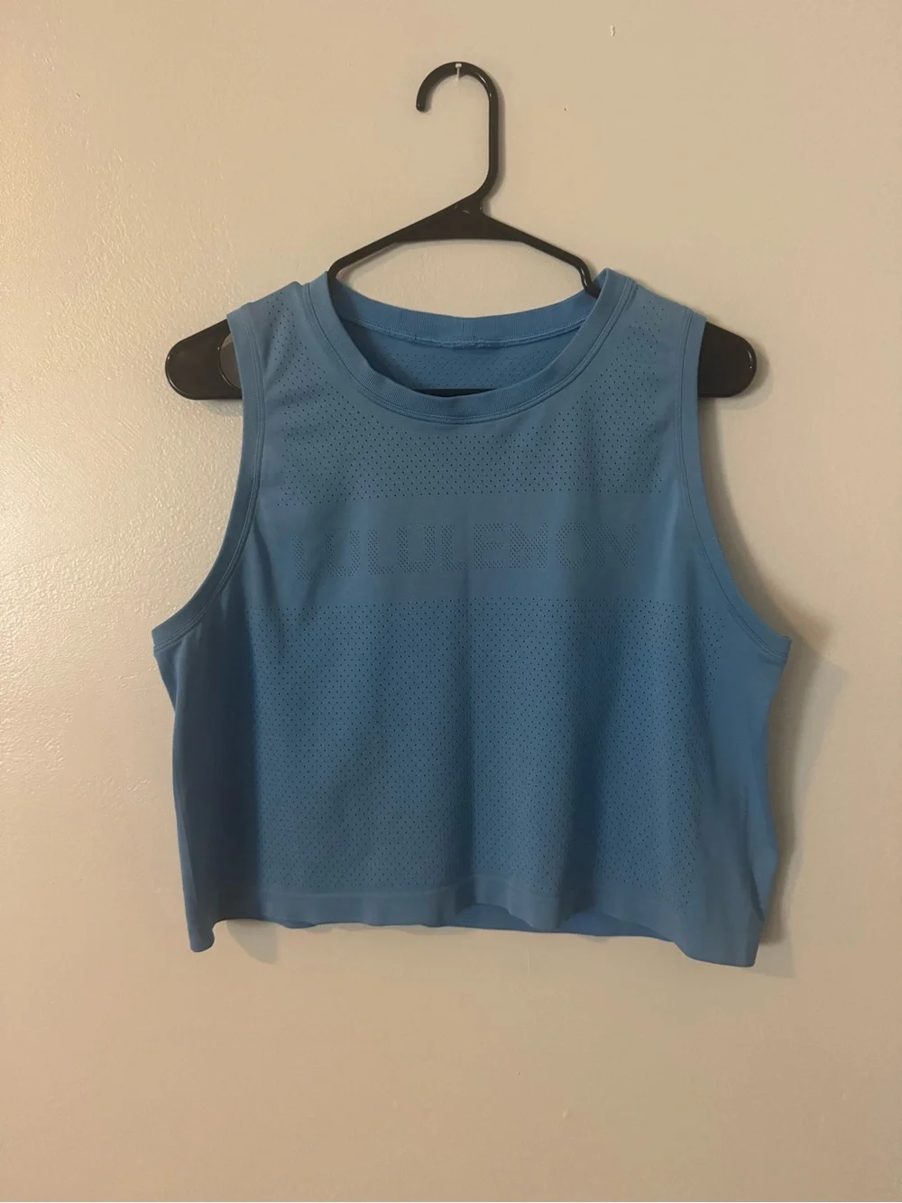 Lululemon Breeze By Muscle Crop Tank Blue M/L